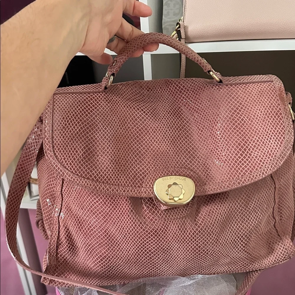 See By Chloe Rose Textured Bag with Gold Clasp